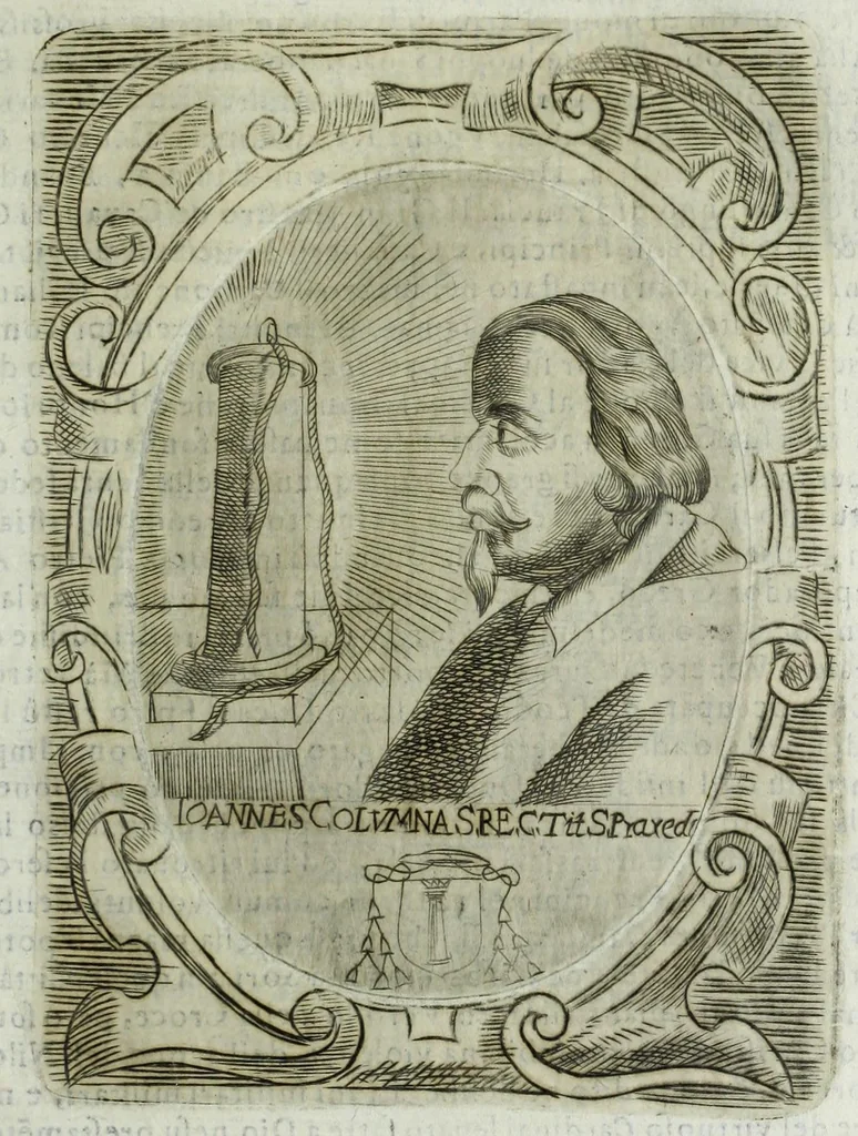 An illustration from Historia della augustissima famiglia Colonna, dove si contiene l'antica sua origine, descendenza, e progressi, vite de santi, de papi, cardinali, e capitani più illustri di essa, laconicamente, 1658, leaf 155