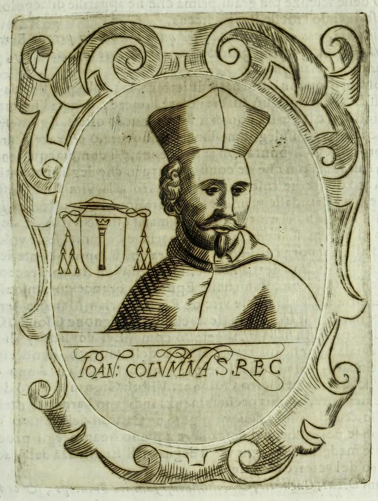 An illustration from Historia della augustissima famiglia Colonna, dove si contiene l'antica sua origine, descendenza, e progressi, vite de santi, de papi, cardinali, e capitani più illustri di essa, laconicamente, 1658, leaf 165