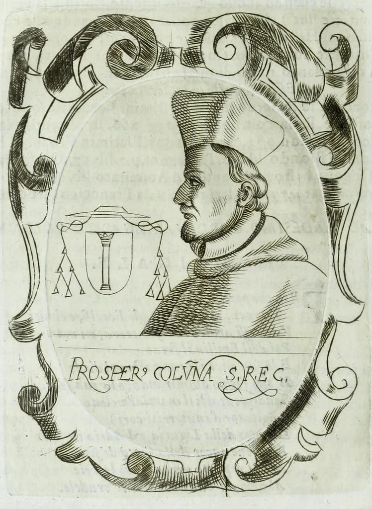 An illustration from Historia della augustissima famiglia Colonna, dove si contiene l'antica sua origine, descendenza, e progressi, vite de santi, de papi, cardinali, e capitani più illustri di essa, laconicamente, 1658, leaf 180