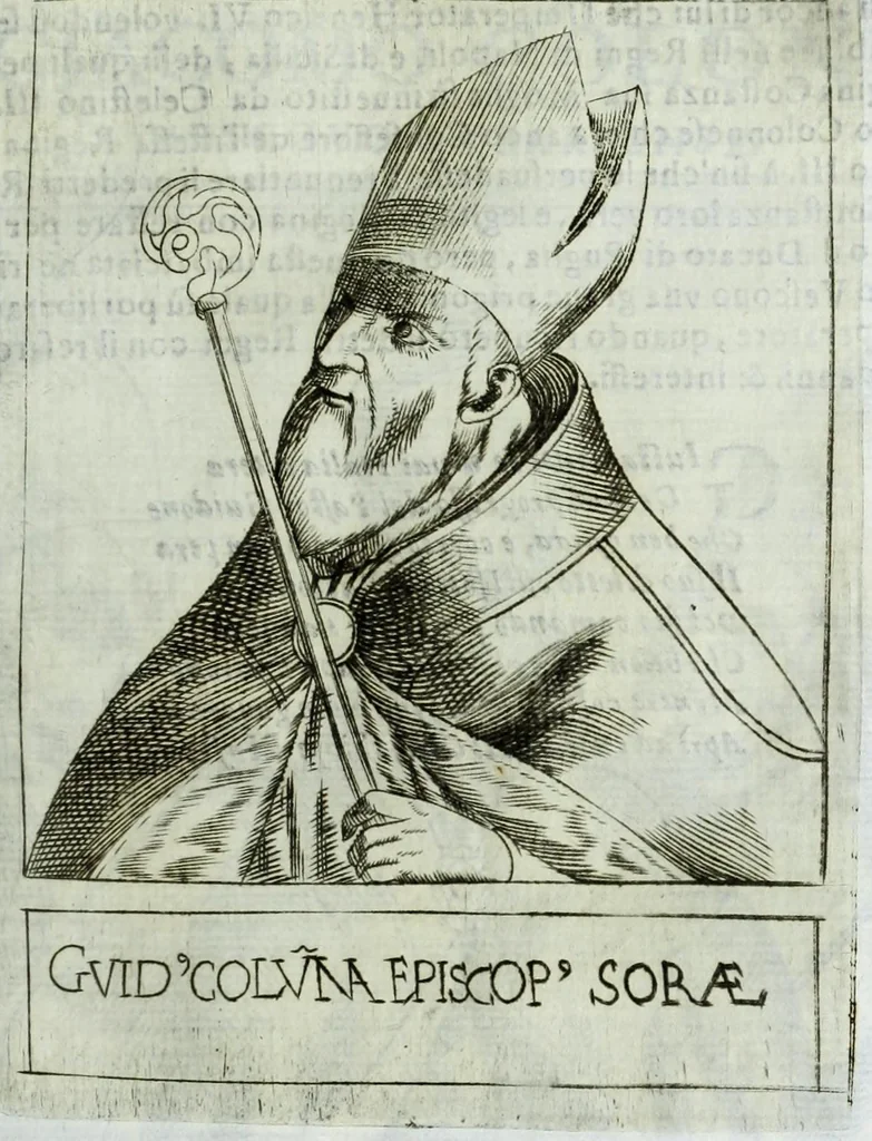 An illustration from Historia della augustissima famiglia Colonna, dove si contiene l'antica sua origine, descendenza, e progressi, vite de santi, de papi, cardinali, e capitani più illustri di essa, laconicamente, 1658, leaf 205
