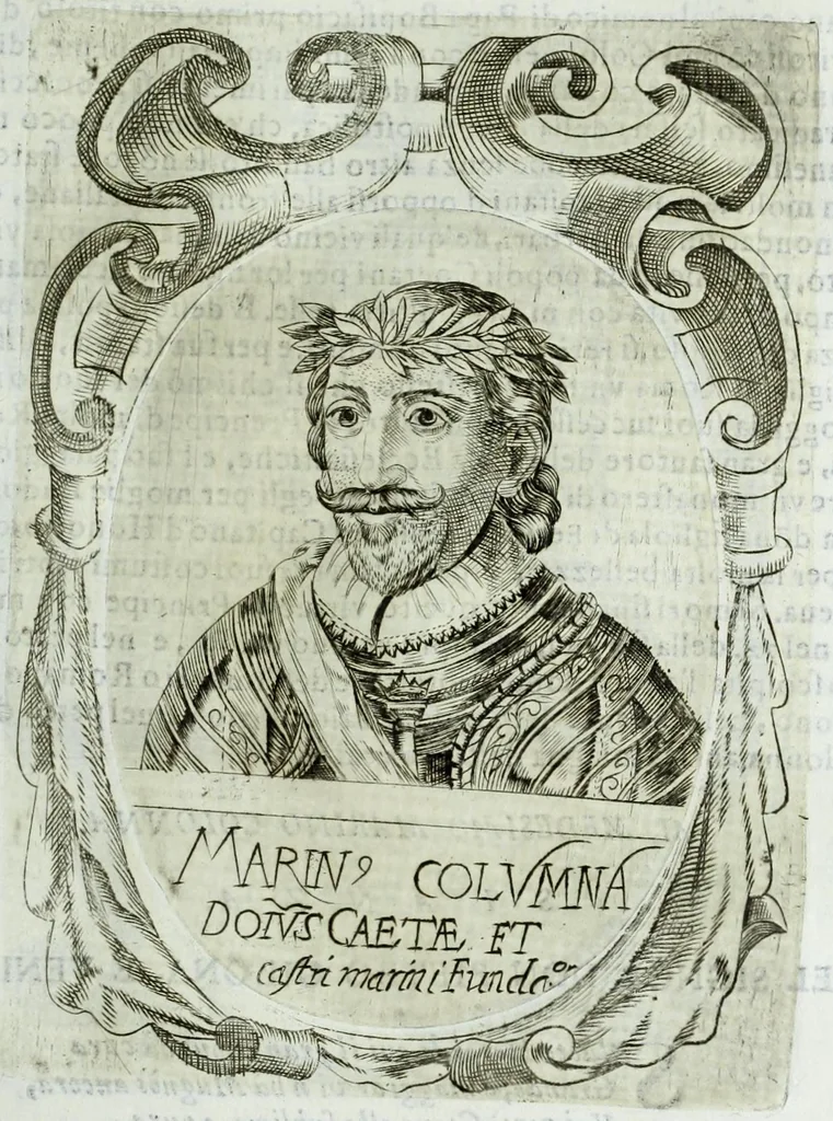 An illustration from Historia della augustissima famiglia Colonna, dove si contiene l'antica sua origine, descendenza, e progressi, vite de santi, de papi, cardinali, e capitani più illustri di essa, laconicamente, 1658, leaf 219
