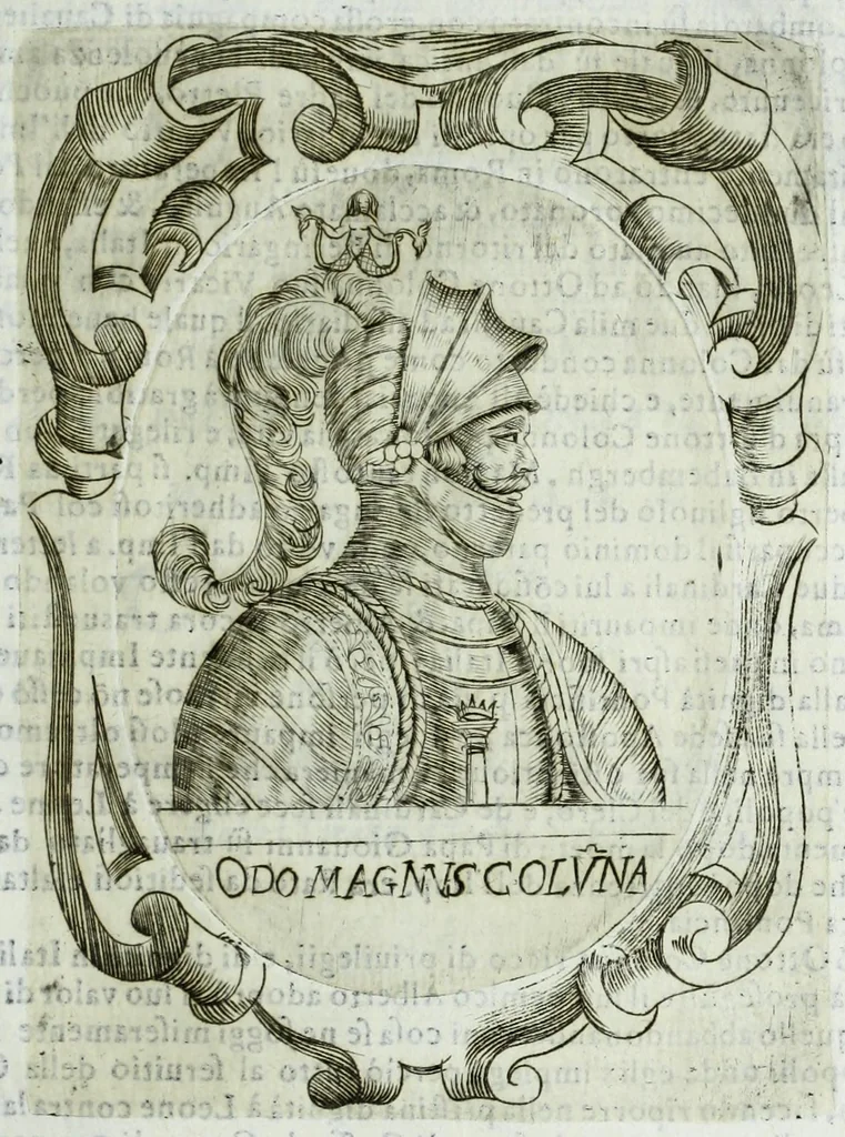 An illustration from Historia della augustissima famiglia Colonna, dove si contiene l'antica sua origine, descendenza, e progressi, vite de santi, de papi, cardinali, e capitani più illustri di essa, laconicamente, 1658, leaf 223