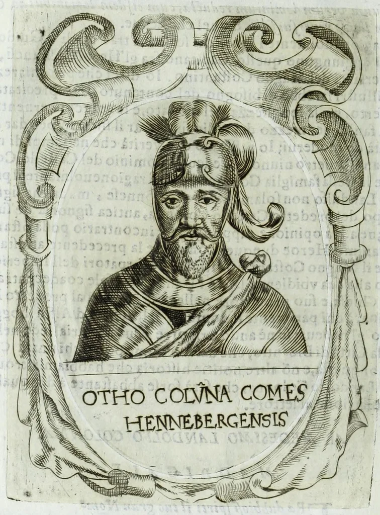 An illustration from Historia della augustissima famiglia Colonna, dove si contiene l'antica sua origine, descendenza, e progressi, vite de santi, de papi, cardinali, e capitani più illustri di essa, laconicamente, 1658, leaf 228
