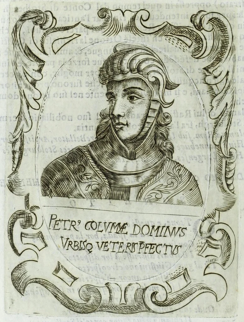 An illustration from Historia della augustissima famiglia Colonna, dove si contiene l'antica sua origine, descendenza, e progressi, vite de santi, de papi, cardinali, e capitani più illustri di essa, laconicamente, 1658, leaf 230