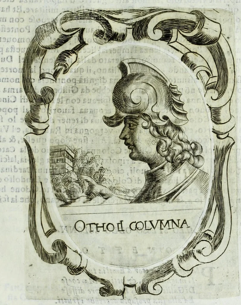 An illustration from Historia della augustissima famiglia Colonna, dove si contiene l'antica sua origine, descendenza, e progressi, vite de santi, de papi, cardinali, e capitani più illustri di essa, laconicamente, 1658, leaf 237
