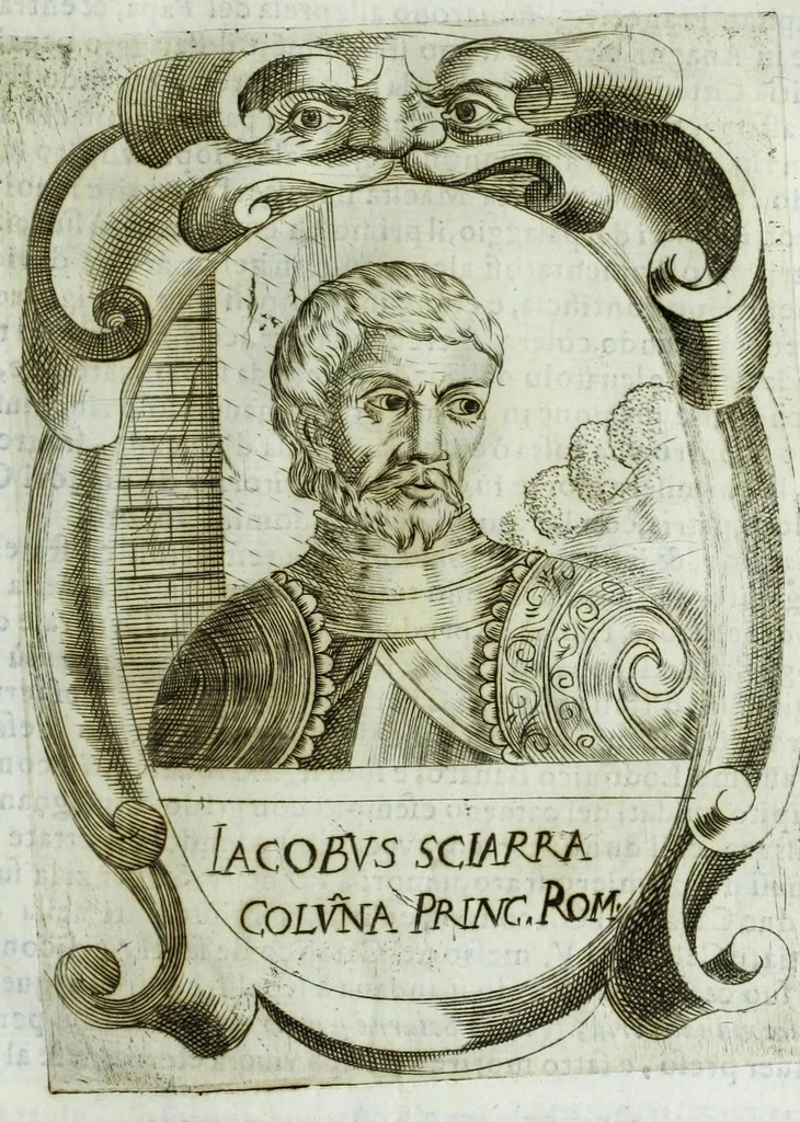 An illustration from Historia della augustissima famiglia Colonna, dove si contiene l'antica sua origine, descendenza, e progressi, vite de santi, de papi, cardinali, e capitani più illustri di essa, laconicamente, 1658, leaf 255