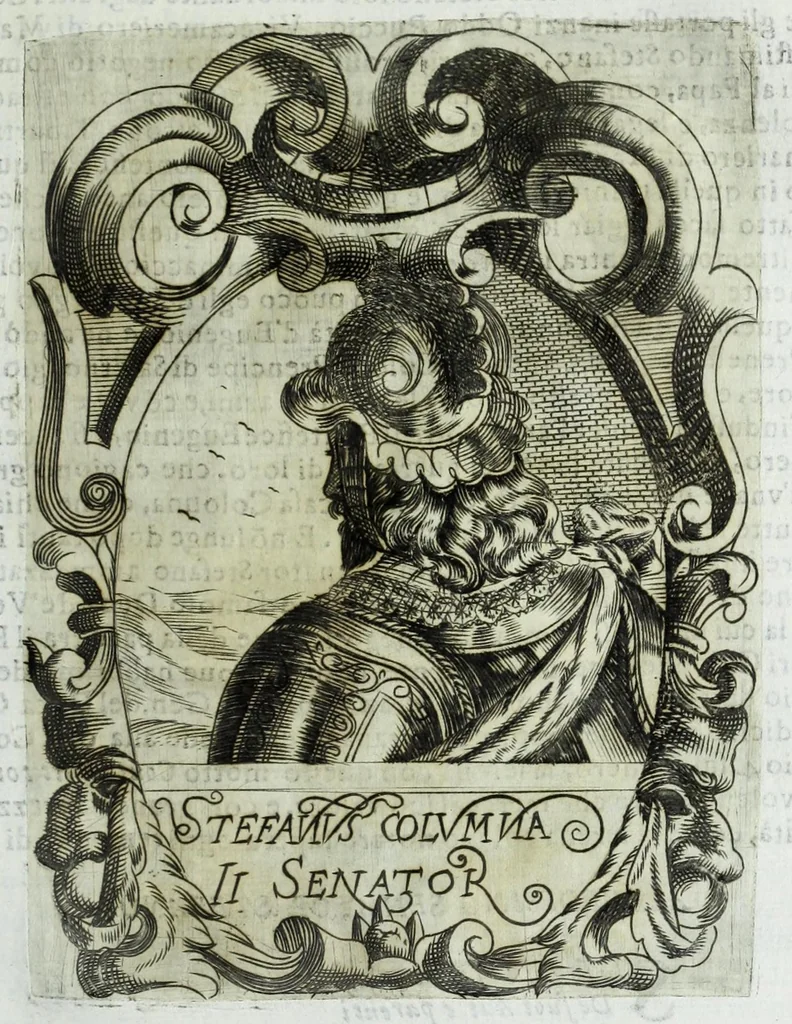 An illustration from Historia della augustissima famiglia Colonna, dove si contiene l'antica sua origine, descendenza, e progressi, vite de santi, de papi, cardinali, e capitani più illustri di essa, laconicamente, 1658, leaf 261