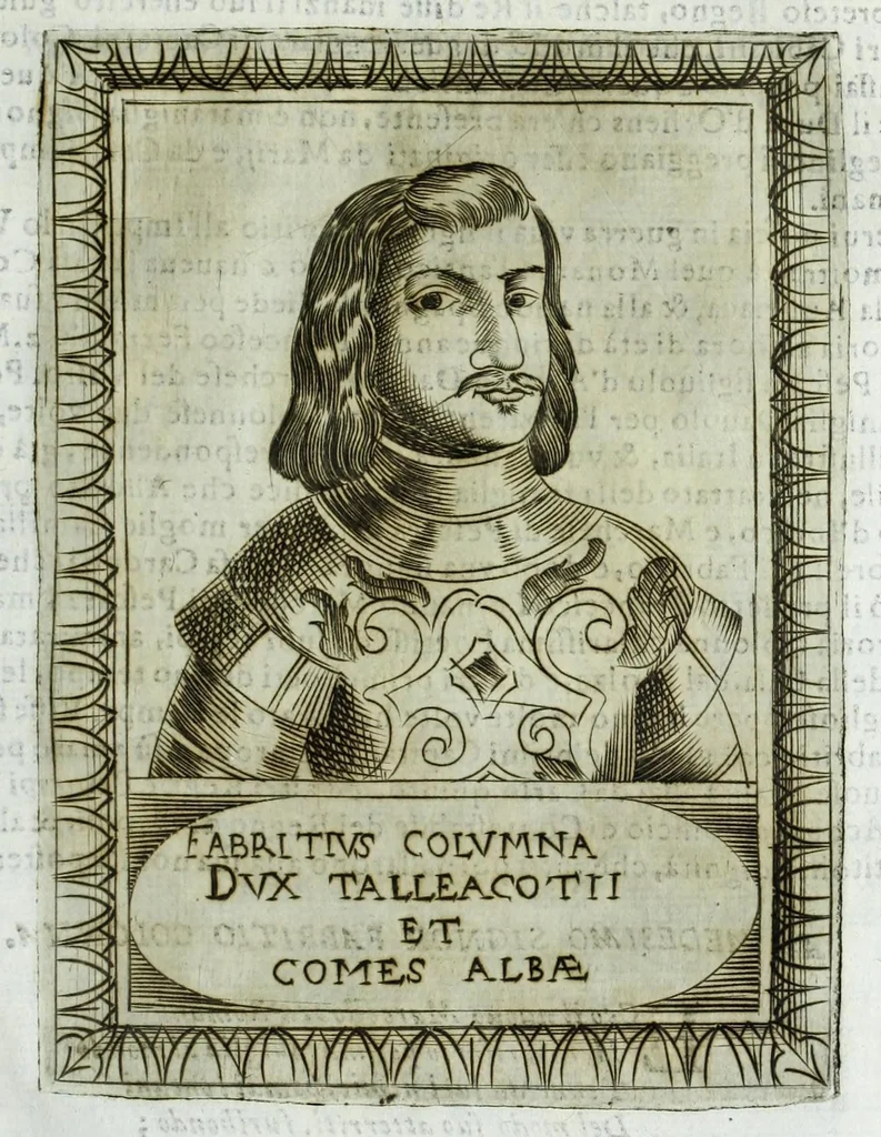 An illustration from Historia della augustissima famiglia Colonna, dove si contiene l'antica sua origine, descendenza, e progressi, vite de santi, de papi, cardinali, e capitani più illustri di essa, laconicamente, 1658, leaf 279