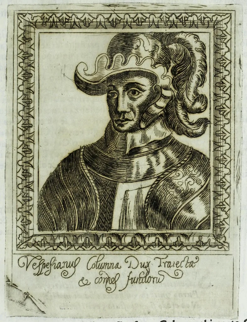 An illustration from Historia della augustissima famiglia Colonna, dove si contiene l'antica sua origine, descendenza, e progressi, vite de santi, de papi, cardinali, e capitani più illustri di essa, laconicamente, 1658, leaf 289