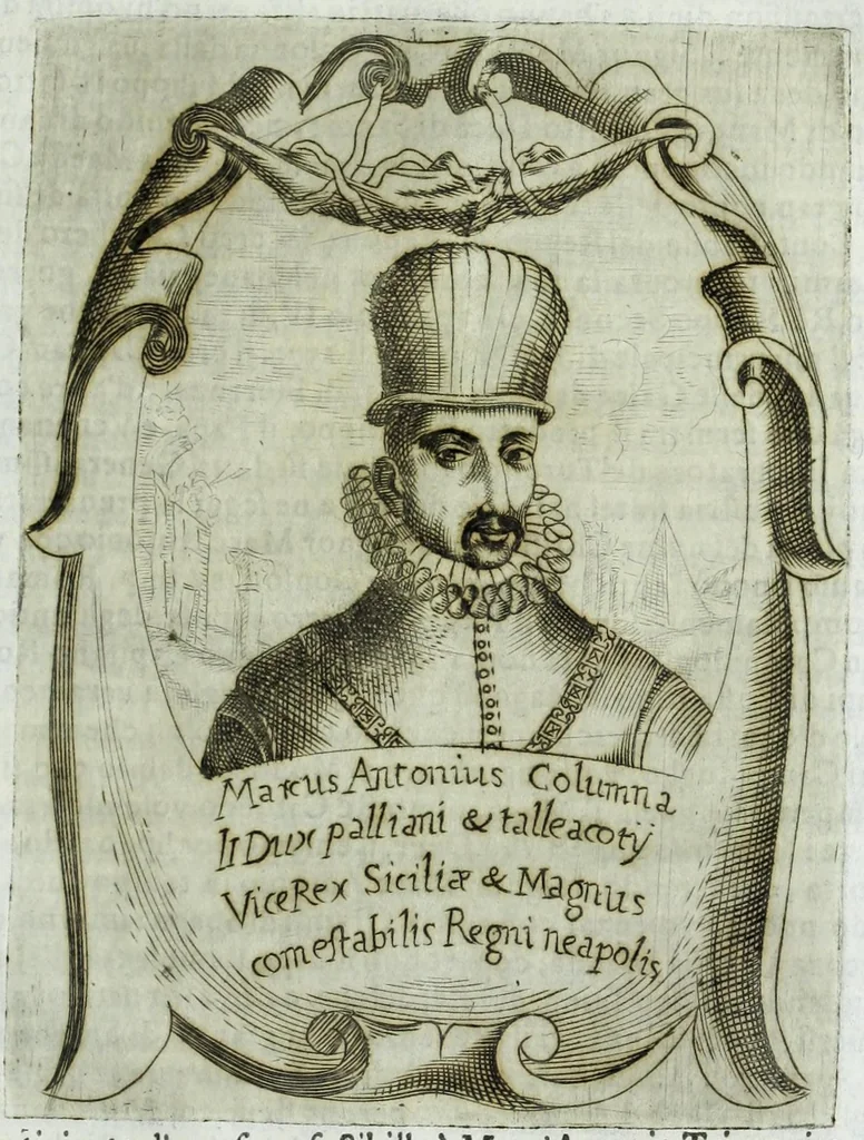 An illustration from Historia della augustissima famiglia Colonna, dove si contiene l'antica sua origine, descendenza, e progressi, vite de santi, de papi, cardinali, e capitani più illustri di essa, laconicamente, 1658, leaf 295