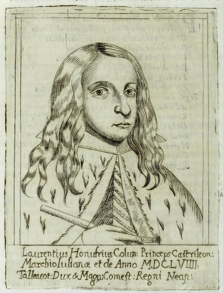 An illustration from Historia della augustissima famiglia Colonna, dove si contiene l'antica sua origine, descendenza, e progressi, vite de santi, de papi, cardinali, e capitani più illustri di essa, laconicamente, 1658, leaf 318