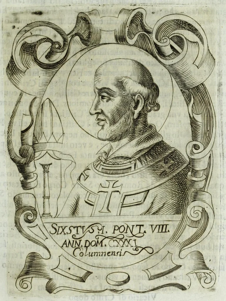 An illustration from Historia della augustissima famiglia Colonna, dove si contiene l'antica sua origine, descendenza, e progressi, vite de santi, de papi, cardinali, e capitani più illustri di essa, laconicamente, 1658, leaf 83