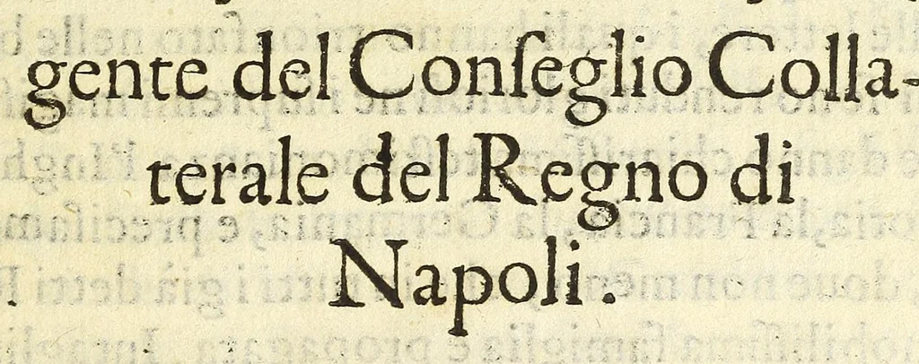 An illustration from Historia della città e regno di Napoli, 1675, leaf 7