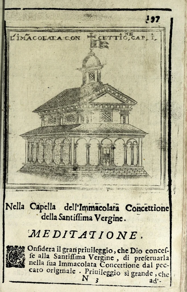 An illustration from Historia della Madonna santissima d'Oroppa : ne' monti della citta di Biella nel Piemonte : diuisa in libri trè .., 1659, leaf 217