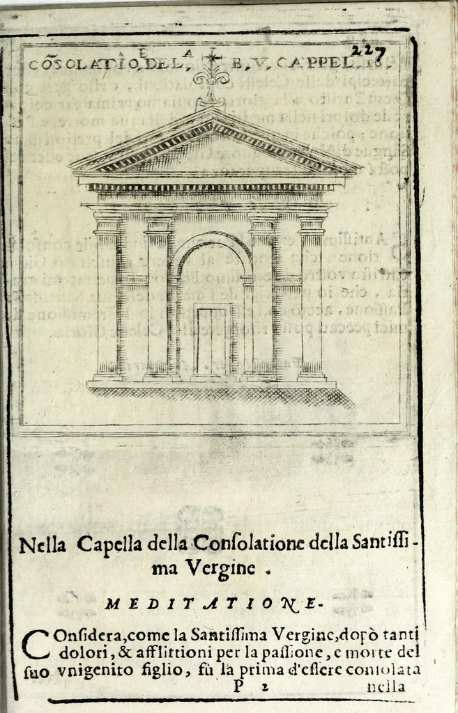 An illustration from Historia della Madonna santissima d'Oroppa : ne' monti della citta di Biella nel Piemonte : diuisa in libri trè .., 1659, leaf 247