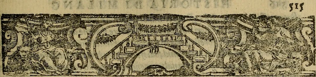 An illustration from Historia dell'antichità di Milano, divisa in qvattro libri, 1592, leaf 614