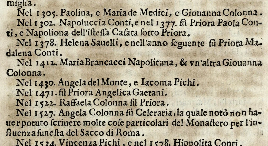 An illustration from Historia della veneranda immagine di Maria Vergine : posta nella chiesa del monastero dell rr. monache di Santi Sisto e Domenico in Roma, 1641, leaf 95
