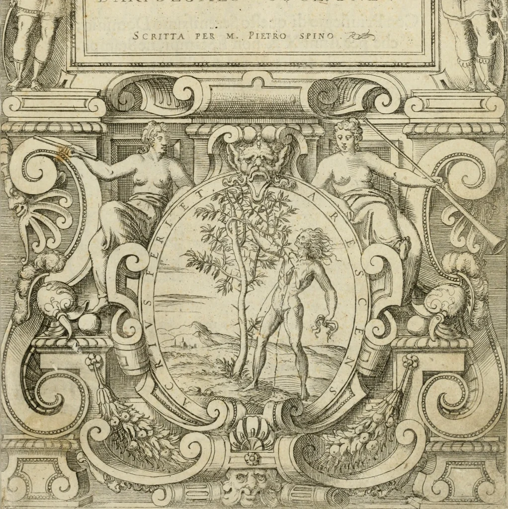 An illustration from Historia della vita, et fatti dell' eccellentissimo capitano di gverra Bartolomeo Coglione, 1569, leaf 4