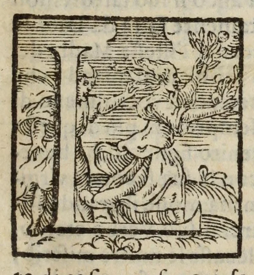 An illustration from Historia dell'origine, fondatione, et progressi del famosissimo tempio di S. Maria delle Gratie, in campagna di Curtatone fuori di Mantoua : con la descrittione del monastero dignissimo, sue giurisdittioni, & altre attinenze della sopradetta Santa Casa, 1603, leaf 17