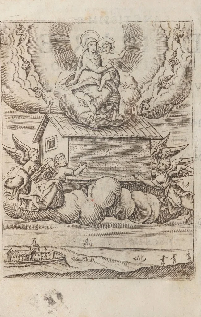 An illustration from Historia dell'origine e translatione della Santa Casa della B. Vergine Maria di Loreto : in libri cinque, 1629, leaf 38