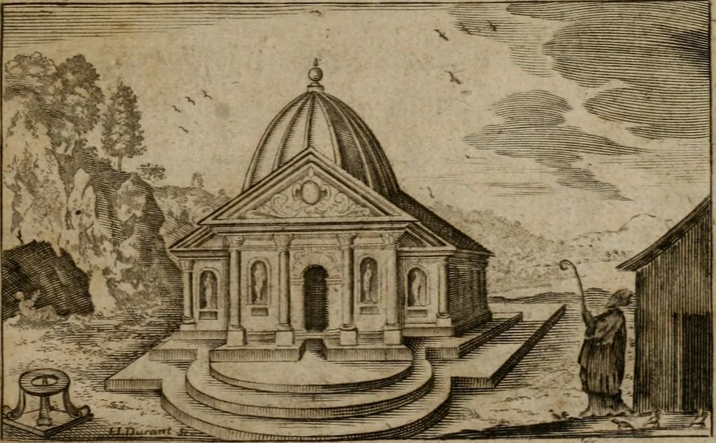 An illustration from Historia deorum fatidicorum, vatum, sibyllarum, phoebadum, apud priscos illustrium : cum eorum iconibus : præposita est dissertatio de divinatione et oraculis, 1675, leaf 8