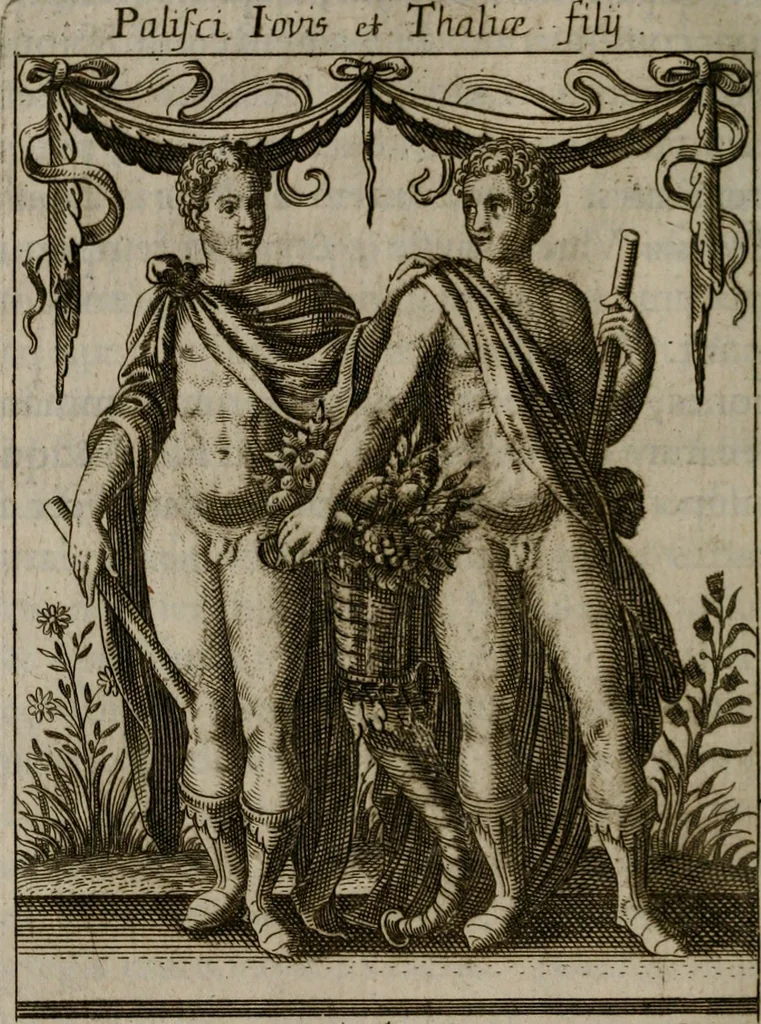 An illustration from Historia deorum fatidicorum, vatum, sibyllarum, phoebadum, apud priscos illustrium : cum eorum iconibus : præposita est dissertatio de divinatione et oraculis, 1675, leaf 83