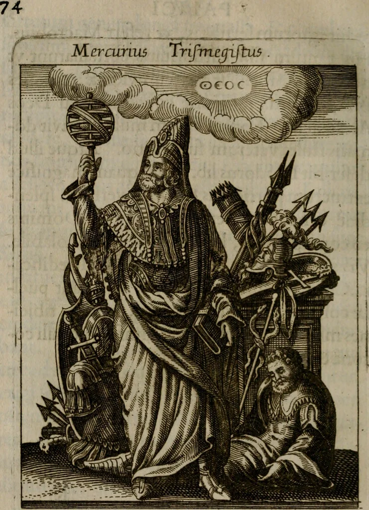An illustration from Historia deorum fatidicorum, vatum, sibyllarum, phoebadum, apud priscos illustrium : cum eorum iconibus : præposita est dissertatio de divinatione et oraculis, 1675, leaf 87