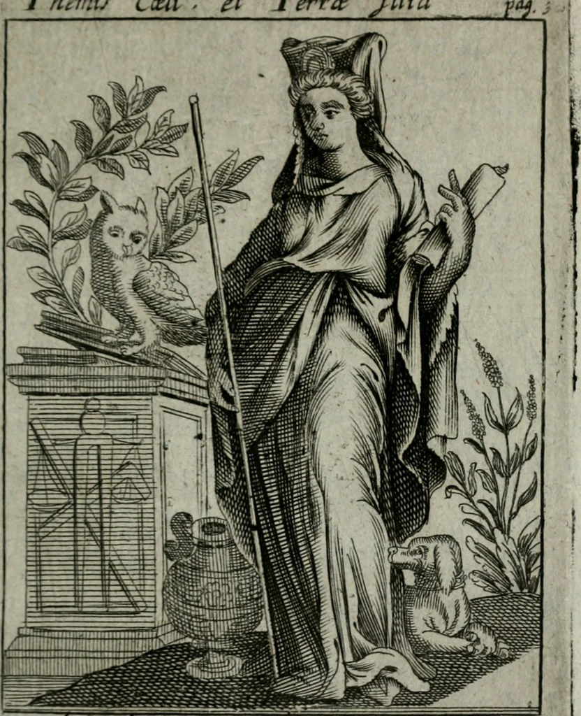 An illustration from Historia deorum fatidicorum, vatum sybillarum, phoebadum, apud priscos illustrium : cum eorum iconibus : praeposita est disertatio de divinatione & oraculis, 1680, leaf 188