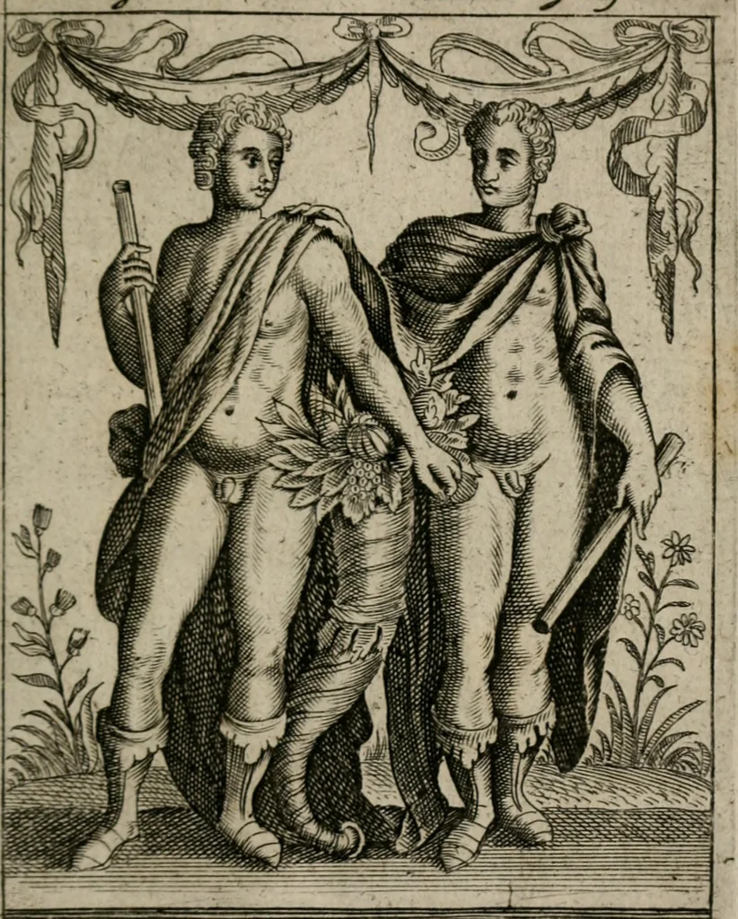 An illustration from Historia deorum fatidicorum, vatum sybillarum, phoebadum, apud priscos illustrium : cum eorum iconibus : praeposita est disertatio de divinatione & oraculis, 1680, leaf 56