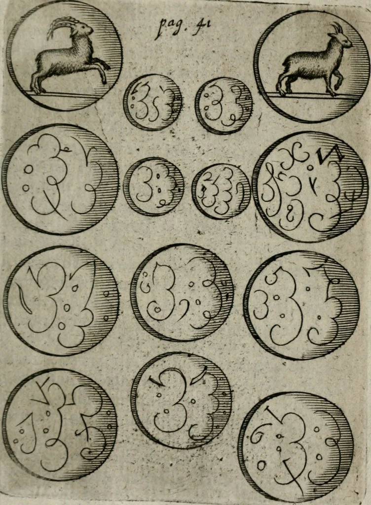 An illustration from Historia deorum fatidicorum, vatum sybillarum, phoebadum, apud priscos illustrium : cum eorum iconibus : praeposita est disertatio de divinatione & oraculis, 1680, leaf 70