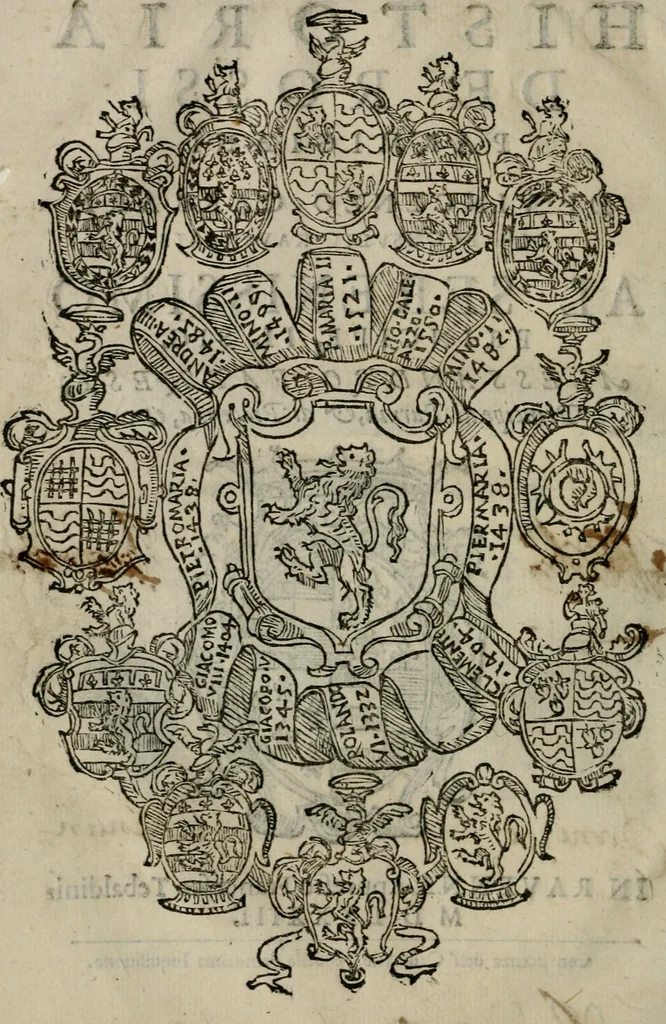 An illustration from Historia de' Rossi parmigiani, 1583, leaf 5