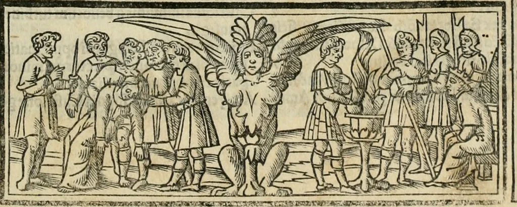 An illustration from Historia de uita et gestis Scanderbegi Epirotarum principis, 1508, leaf 2