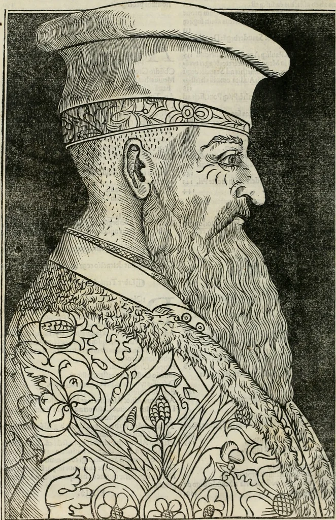 An illustration from Historia de uita et gestis Scanderbegi Epirotarum principis, 1508, leaf 9