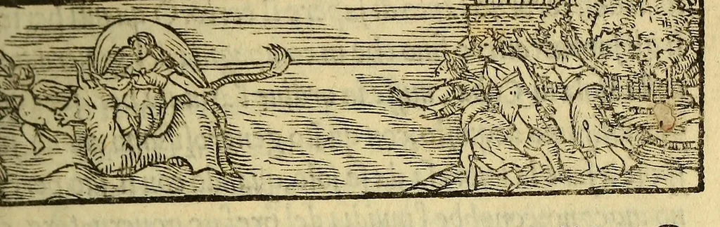 An illustration from Historia di don Ferdinando Cortes, e marchese della Valle, capitan valorosissimo, con le sue maravigliose prodezze nel tempo, che discopri, & acquisto la Nuoua Spagna. Parte terza., 1560, leaf 7
