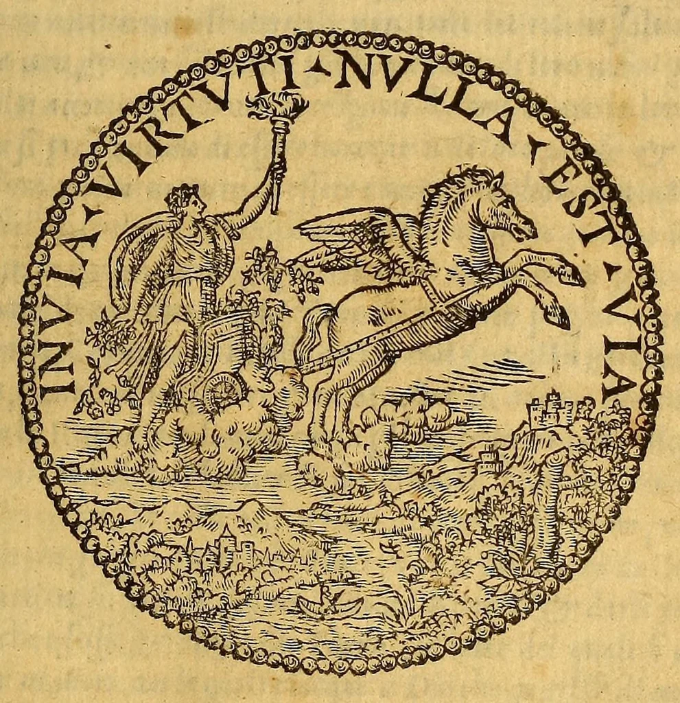 An illustration from Historia di Mexico, et quando si discoperse la nuoua Hispagne, conquistata per illustriss. et ualoroso principe. don Ferdinando Cortese marchese del Valle., 1556, leaf 7