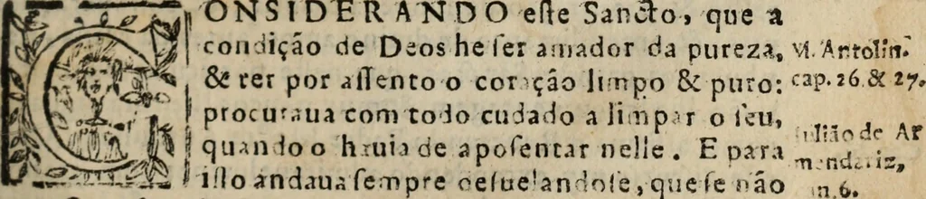 An illustration from Historia do bemauenturado Sam Ioão de Sahagum, patrão Salamantino, primeyra[-segunda] parte, 1609, leaf 290