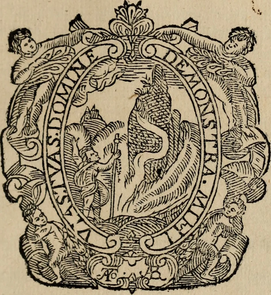 An illustration from Historia do bemauenturado Sam Ioão de Sahagum, patrão Salamantino, primeyra[-segunda] parte, 1609, leaf 352