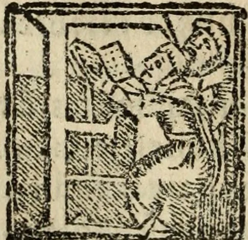An illustration from Historia do bemauenturado Sam Ioão de Sahagum, patrão Salamantino, primeyra[-segunda] parte, 1609, leaf 385