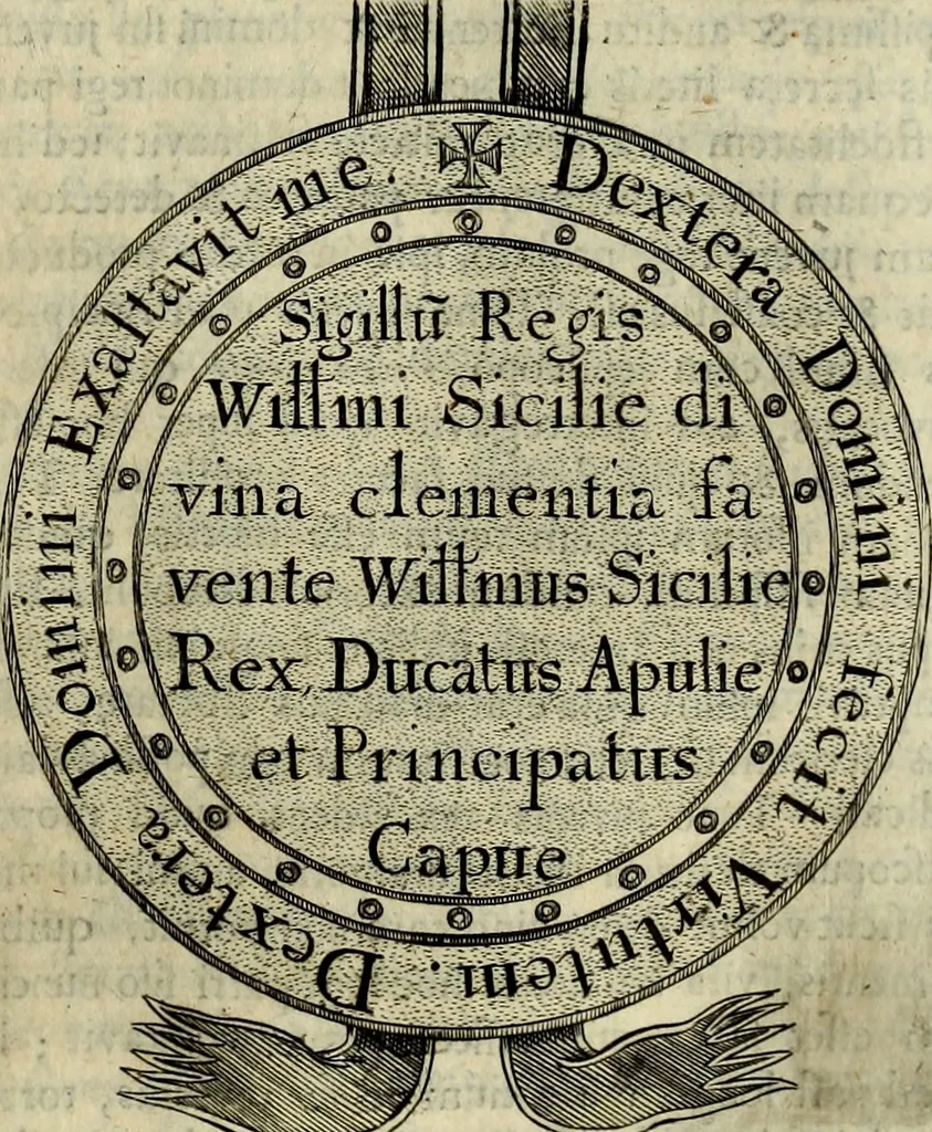 An illustration from Historiae Anglicanae Scriptores X, Simeon Monachus Dunelmensis : Johannes Prior Hagustaldensis. Ricardus Prior Hagustaldensis. Ailredus Abbas Rievallensis. Radulphus de Diceto Londoniensis. Johannes Brompton Jornallensis. Garvasius Monachus Dorobornensis. Thomas Stubbs Dominicanus. Guilielmus Thorn Cantuariensis. Henricus Knighton Leicestrensis. Ex vetustis manuscriptis, Nunc primùm in Lucem editi. Adjectis Variis Lectionius, Glossario, Indicèque copioso, 1652, leaf 632