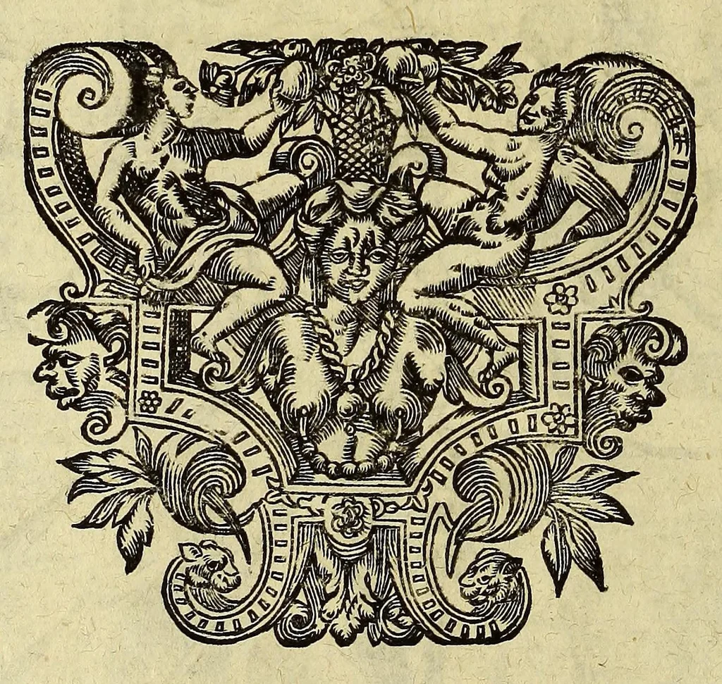 An illustration from Historiae antipodum, siue Novi orbis, qui vulgo Americae, & Indiae Occidentalis nomine vsurpatur, pars tertia, : Complectens admirandam cum ipsius terrae Brasiliae, tum incolarum eius barbarorum & antropophagorum historiam libris tribus descriptam: Quorum I. Primo continetur narratio profectionis Ioannis Stadij Hessi in Brasiliam, qui à barbaris interceptus, nouemque menses inter eos versatus est, II. Diegesis historica naturam coeli solique Brasiliensis, vt & auiam, ferarum, piscium, arborum item caeterorumq[ue] vegetabilium illius terrae experimens. III. Luculientissima descriptio itineris Iohannis Lerij Burgundi, quod in easdem terras suscepit., 1630, leaf 108