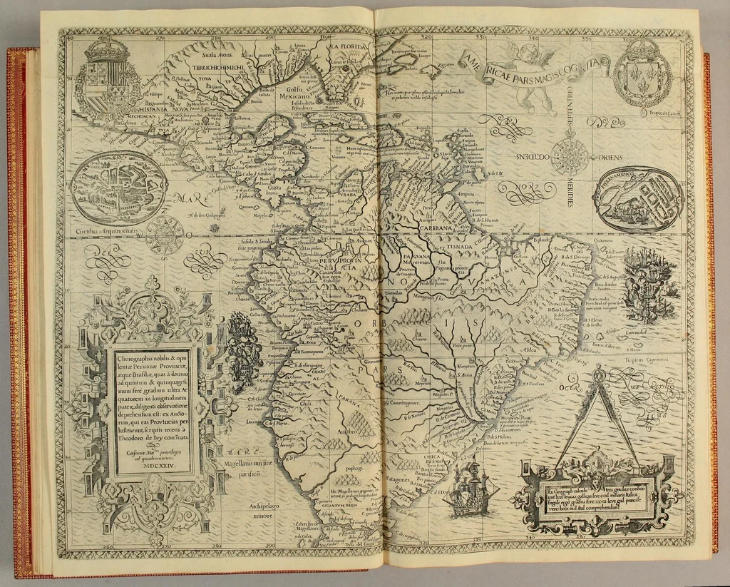 An illustration from Historiae antipodum, siue Novi orbis, qui vulgo Americae, & Indiae Occidentalis nomine vsurpatur, pars tertia, : Complectens admirandam cum ipsius terrae Brasiliae, tum incolarum eius barbarorum & antropophagorum historiam libris tribus descriptam: Quorum I. Primo continetur narratio profectionis Ioannis Stadij Hessi in Brasiliam, qui à barbaris interceptus, nouemque menses inter eos versatus est, II. Diegesis historica naturam coeli solique Brasiliensis, vt & auiam, ferarum, piscium, arborum item caeterorumq[ue] vegetabilium illius terrae experimens. III. Luculientissima descriptio itineris Iohannis Lerij Burgundi, quod in easdem terras suscepit., 1630, leaf 15