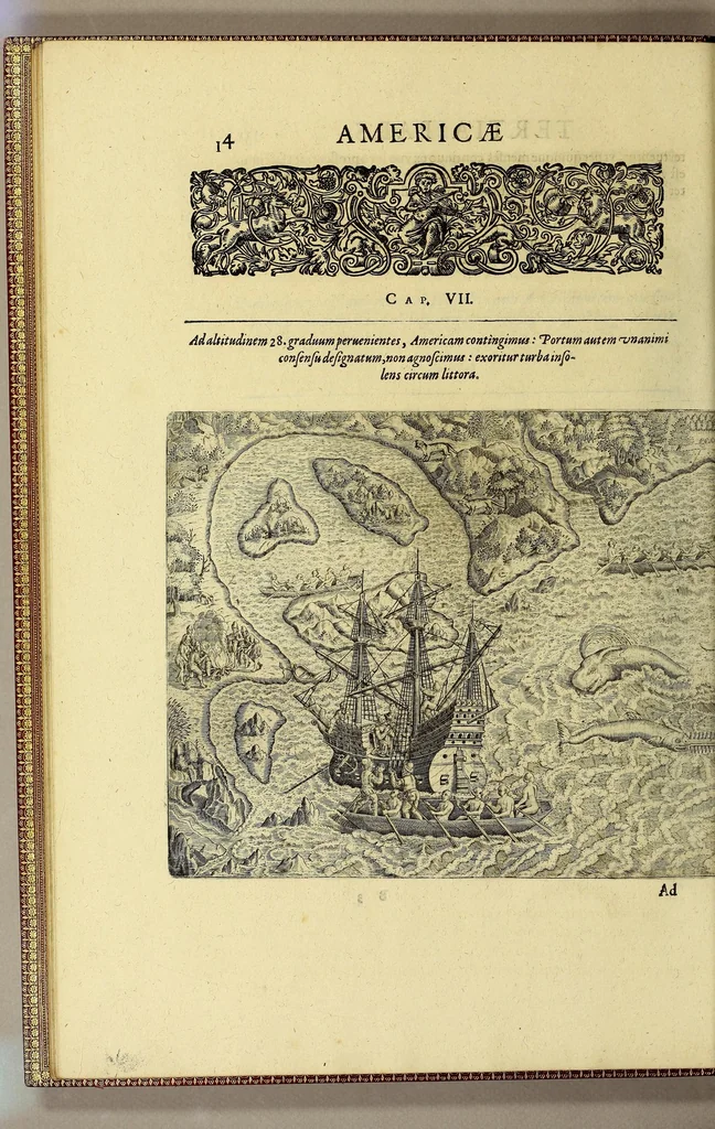 An illustration from Historiae antipodum, siue Novi orbis, qui vulgo Americae, & Indiae Occidentalis nomine vsurpatur, pars tertia, : Complectens admirandam cum ipsius terrae Brasiliae, tum incolarum eius barbarorum & antropophagorum historiam libris tribus descriptam: Quorum I. Primo continetur narratio profectionis Ioannis Stadij Hessi in Brasiliam, qui à barbaris interceptus, nouemque menses inter eos versatus est, II. Diegesis historica naturam coeli solique Brasiliensis, vt & auiam, ferarum, piscium, arborum item caeterorumq[ue] vegetabilium illius terrae experimens. III. Luculientissima descriptio itineris Iohannis Lerij Burgundi, quod in easdem terras suscepit., 1630, leaf 32