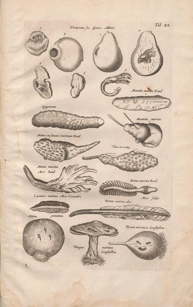 An illustration from Historiae naturalis de exanguibus aquaticis libri IV : cum figuris Æneis/ Johannes Jonstonus, 1665, leaf 103