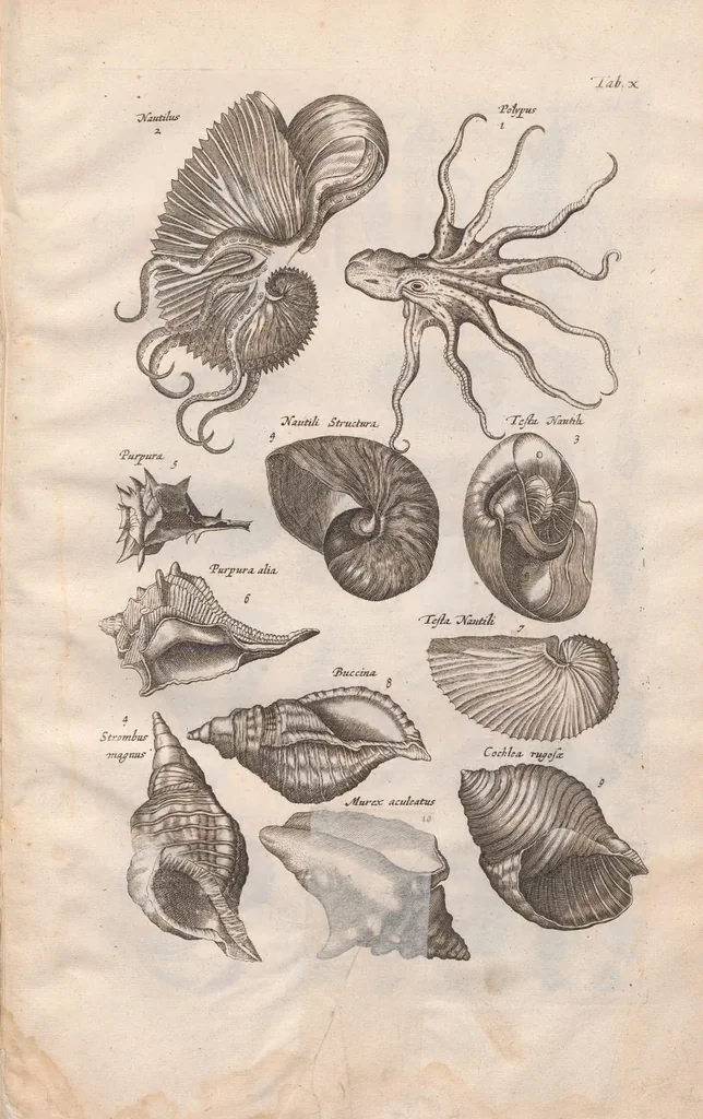 An illustration from Historiae naturalis de exanguibus aquaticis libri IV : cum figuris Æneis/ Johannes Jonstonus, 1665, leaf 83