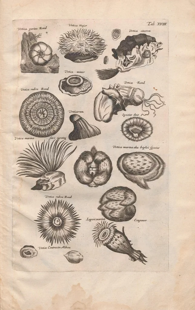 An illustration from Historiae naturalis de exanguibus aquaticis libri IV : cum figuris Æneis/ Johannes Jonstonus, 1665, leaf 99