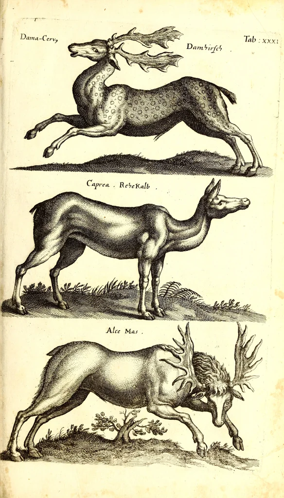 An illustration from Historiae naturalis de quadrupetibus libri : cum aeneis figuris; [Historiae naturalis de serpentibus libri II ; Historiae naturalis de insectis libri III ; Historiae naturalis de exanguibus aquaticis libri IV ; Historiae naturalis de piscibus et cetis libri V ; Historiae naturalis de avibus libri VI], 1650, leaf 158