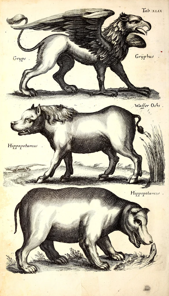 An illustration from Historiae naturalis de quadrupetibus libri : cum aeneis figuris; [Historiae naturalis de serpentibus libri II ; Historiae naturalis de insectis libri III ; Historiae naturalis de exanguibus aquaticis libri IV ; Historiae naturalis de piscibus et cetis libri V ; Historiae naturalis de avibus libri VI], 1650, leaf 203