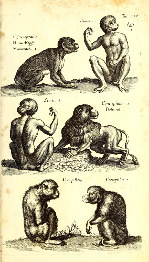 An illustration from Historiae naturalis de quadrupetibus libri : cum aeneis figuris; [Historiae naturalis de serpentibus libri II ; Historiae naturalis de insectis libri III ; Historiae naturalis de exanguibus aquaticis libri IV ; Historiae naturalis de piscibus et cetis libri V ; Historiae naturalis de avibus libri VI], 1650, leaf 254