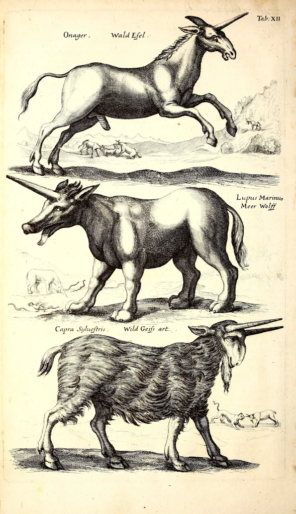 An illustration from Historiae naturalis de quadrupetibus libri : cum aeneis figuris; [Historiae naturalis de serpentibus libri II ; Historiae naturalis de insectis libri III ; Historiae naturalis de exanguibus aquaticis libri IV ; Historiae naturalis de piscibus et cetis libri V ; Historiae naturalis de avibus libri VI], 1650, leaf 43