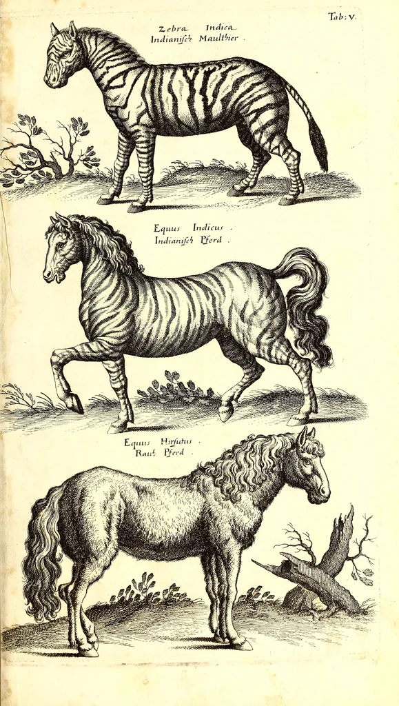 An illustration from Historiae naturalis de quadrupetibus libri : cum aeneis figuris; [Historiae naturalis de serpentibus libri II ; Historiae naturalis de insectis libri III ; Historiae naturalis de exanguibus aquaticis libri IV ; Historiae naturalis de piscibus et cetis libri V ; Historiae naturalis de avibus libri VI], 1650, leaf 46